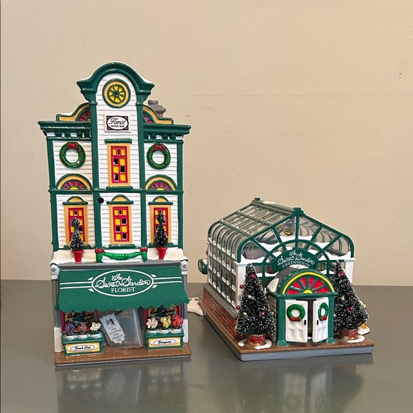 Department 56 Other - Snow Village Department 56 Secret Garden Florist & Greenhouse.  Set of 2